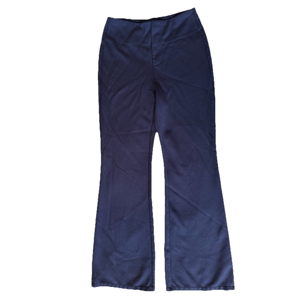Halara Women's Petite Small Pull On Flare Pants Navy 10" Rise Stretch Workwear